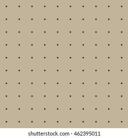 Vector illustration of a brown workshop peg board. Seamless pattern.