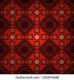 Vector illustration. Brown, yellow and red abstract background painted geometry shine and layer element seamless pattern.