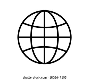 vector illustration of browser symbol, webpage icon, website web page icon, tab icon, browser icon with outline on isolated background.