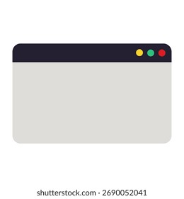 Vector illustration of a browser window. Ideal for web design, UX mockups, and UI development. Clean, isolated with copy space for presentations.