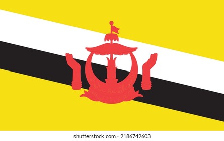 ilustración vectorial de la bandera de Brunei.
