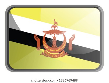 Vector illustration of Brunei flag on white background.