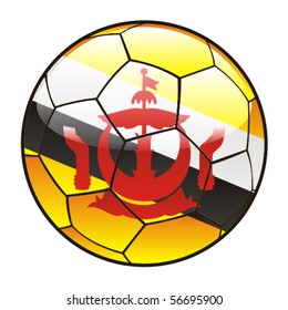 vector illustration of Brunei flag on soccer ball