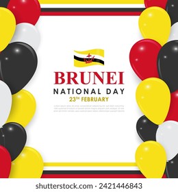 Vector illustration of Brunei National Day social media feed template