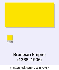 Vector Illustration Of Bruneian Empire Flag (1368–1906) Isolated On Light Blue Background. As Close As Possible To The Original.