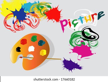 vector illustration with brush