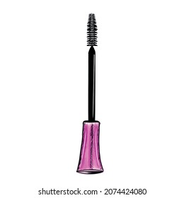 Vector illustration of a brush for eyelashes, color illustration