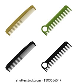 Vector illustration of brush and hair icon. Set of brush and hairbrush stock symbol for web.