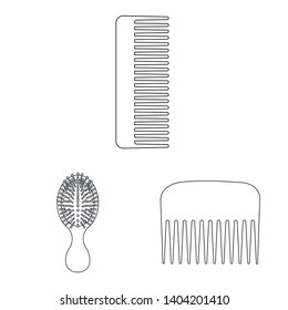 Vector illustration of brush and hair icon. Collection of brush and hairbrush vector icon for stock.
