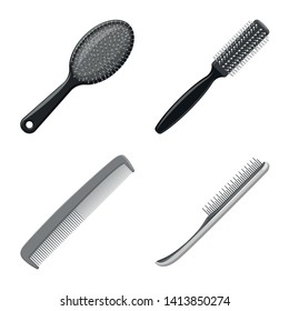 Vector illustration of brush and hair icon. Collection of brush and hairbrush stock vector illustration.