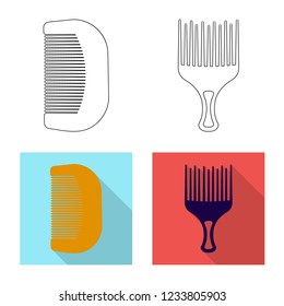 Vector illustration of brush and hair logo. Collection of brush and hairbrush vector icon for stock.