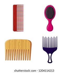 Vector illustration of brush and hair sign. Collection of brush and hairbrush vector icon for stock.