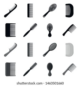 Vector Illustration Of Brush And Hair Sign. Collection Of Brush And Hairbrush Vector Icon For Stock.