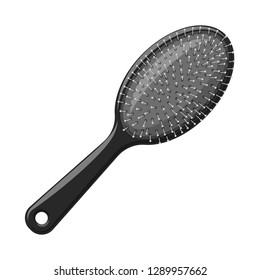 Vector illustration of brush and hair symbol. Set of brush and hairbrush stock vector illustration.