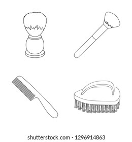 Vector illustration of brush  and hygiene  logo. Set of brush  and shower stock vector illustration.