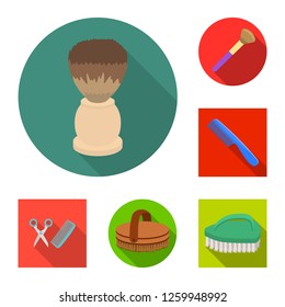 Vector illustration of brush  and hygiene  symbol. Set of brush  and shower vector icon for stock.