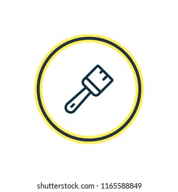 Vector illustration of brush icon line. Beautiful architecture element also can be used as paintbrush icon element.