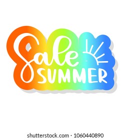 Vector illustration: Brush lettering composition of Summer time isolated on white background. Beautiful lettering for postcards, banners, posters and other. Inscription for the holiday