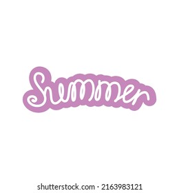 Ilustración del vector: Composición de las letras del pincel de vacaciones de verano aisladas en fondo blanco.	