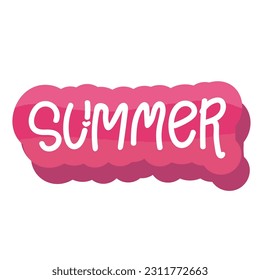 Vector illustration: Brush lettering composition of Summer Vacation isolated on white background