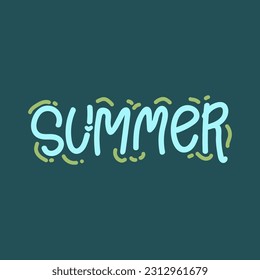 Vector illustration: Brush lettering composition of Summer Vacation isolated on white background.