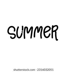 Ilustración vectorial Composición de las letras del pincel de verano aislado en fondo blanco