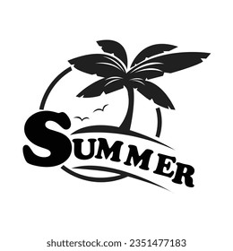 Ilustración vectorial Composición de las letras del pincel de vacaciones de verano aisladas en fondo blanco.