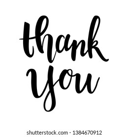Vector Illustration of brush lettering quote thank you for fashion prints, t shirt graphics, posters, stickers, cards and other uses.