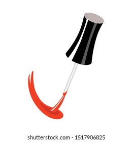 Vector illustration of brush and nailpolish icon. Web element of brush and smear stock vector illustration.