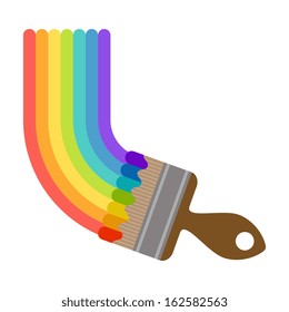 Vector illustration brush painting rainbow