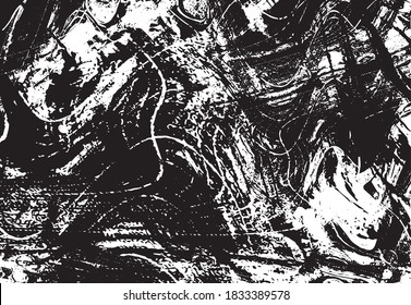 Ilustración vectorial del fondo de textura de brocas. Textura superpuesta angustiada. Borde de fondo. Efecto texturado abstracto. 
