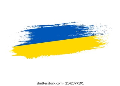 Vector illustration of a brush stroke with colors of Ukraine flag