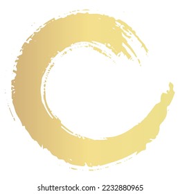 Vector illustration of a brush stroke of a golden circle.