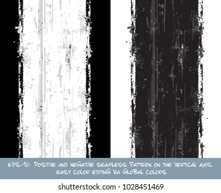 Vector illustration of Brush Stroke Vertically Seamless Pattern o. The file contains the pattern design and the pattern swatch. Easy color editing via Global Color
