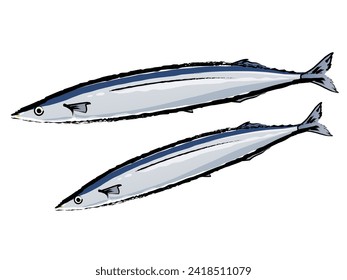 Vector illustration brush writing of a swordfish