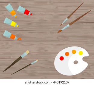 Vector illustration with brushes. Elements for design. 