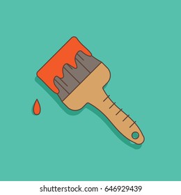 Vector illustration of brushes for renovation in the style of Line art