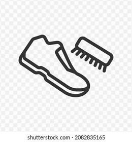 Vector Illustration Of Brushing Shoes Icon In Dark Color And Transparent Background(png).