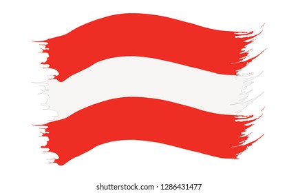 Vector illustration of brushstroke painted national flag of Austrai isolated on white background