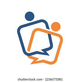 A vector illustration of Bubble Chat People Vector Icon in isolated white background