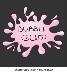 vector illustration of bubble gum splash with drops 