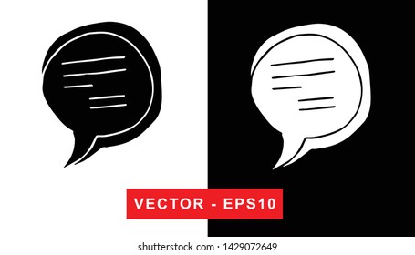 Vector Illustration of Bubble Message Chat. Isolated flat line and silhouette of sign, symbol, or objects for graphic design.