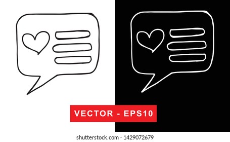 Vector Illustration of Bubble Message Chat. Isolated flat line and silhouette of sign, symbol, or objects for graphic design.