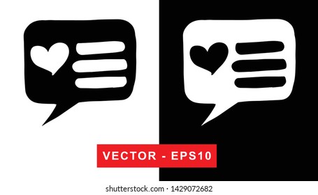 Vector Illustration of Bubble Message Chat. Isolated flat line and silhouette of sign, symbol, or objects for graphic design.