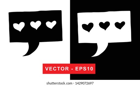 Vector Illustration of Bubble Message Chat. Isolated flat line and silhouette of sign, symbol, or objects for graphic design.