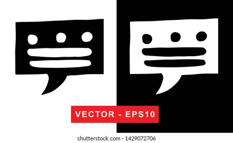 Vector Illustration of Bubble Message Chat. Isolated flat line and silhouette of sign, symbol, or objects for graphic design.