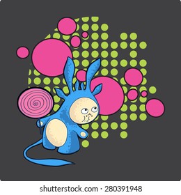 Vector illustration with bubble Monster