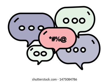 Vector illustration of Bubble Speech and Chat Symbol