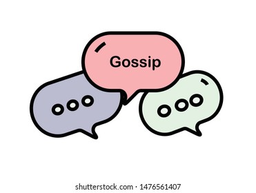 Vector illustration of Bubble Speech and Chat Symbol with words GOSSIP