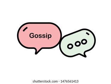 Vector illustration of Bubble Speech and Chat Symbol with words GOSSIP